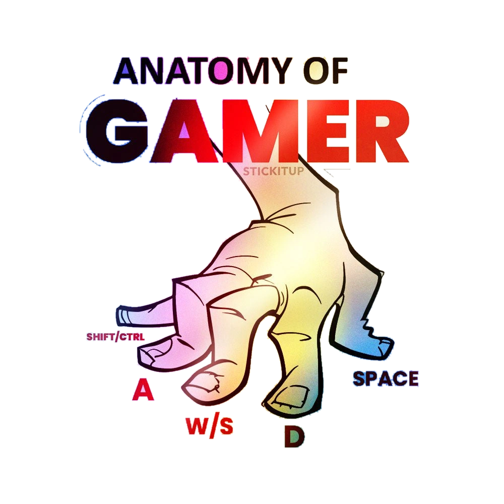 Anatomy of a Gamer Holographic Stickers